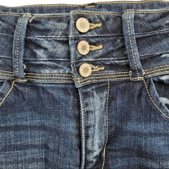 Kancan Womens 26 Distressed Skinny Jeans Cut Off Shorts High Rise - Picture 5 of 7